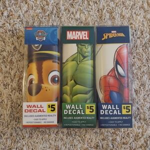 NWT - Bundle of 3 Wall Decals - Paw Patrol, Hulk and Spider-Man
